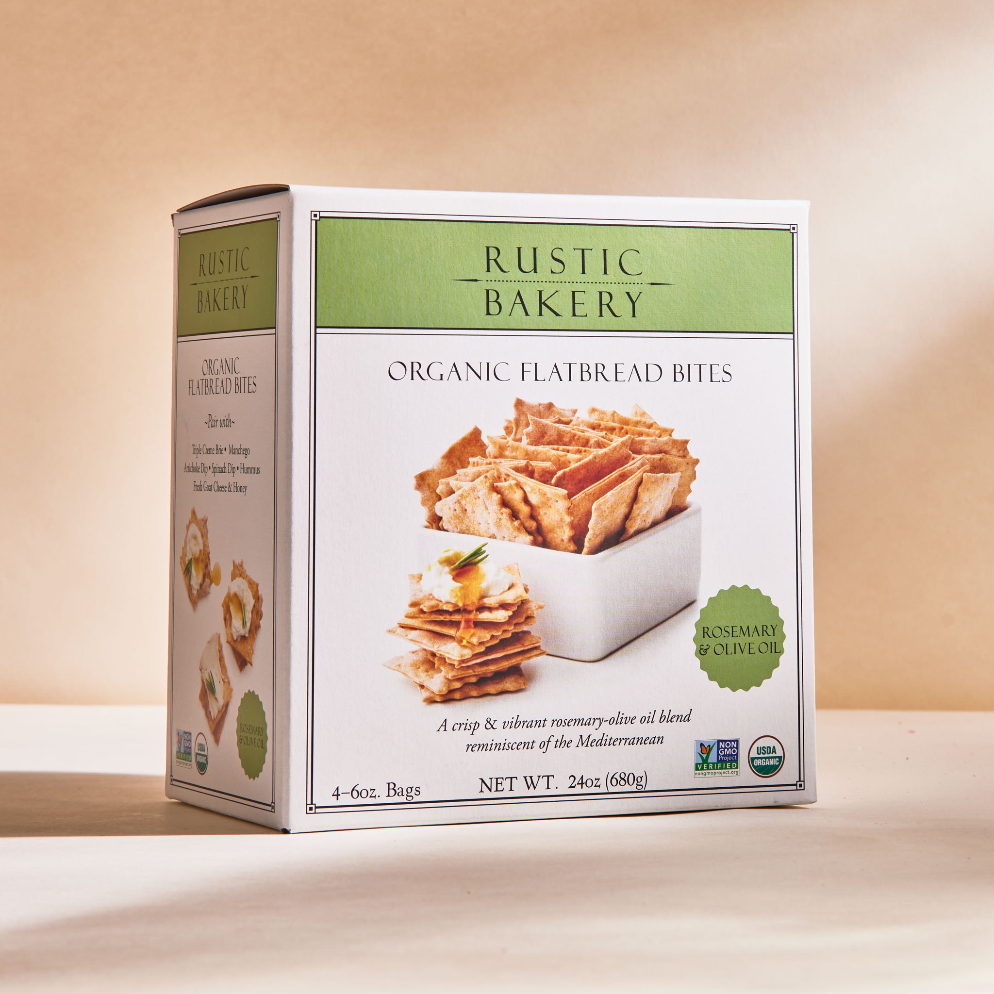 Family Pack | Rosemary & Olive Oil Flatbread Bites (one/24 oz. boxes)